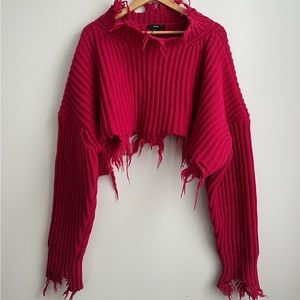 ☆ hot pink diesel 2018 cropped sweater